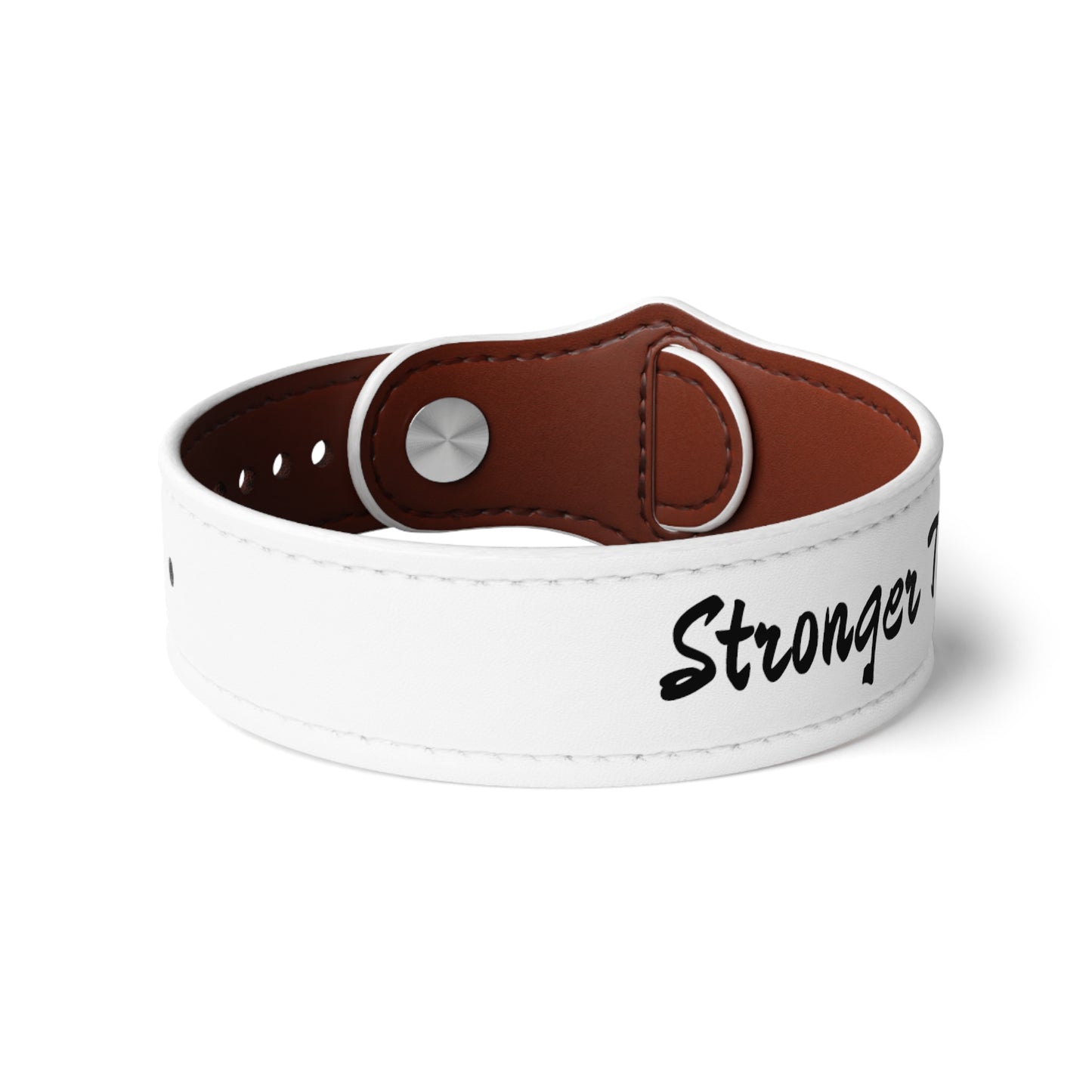 Stronger Together Faux Leather Wristband