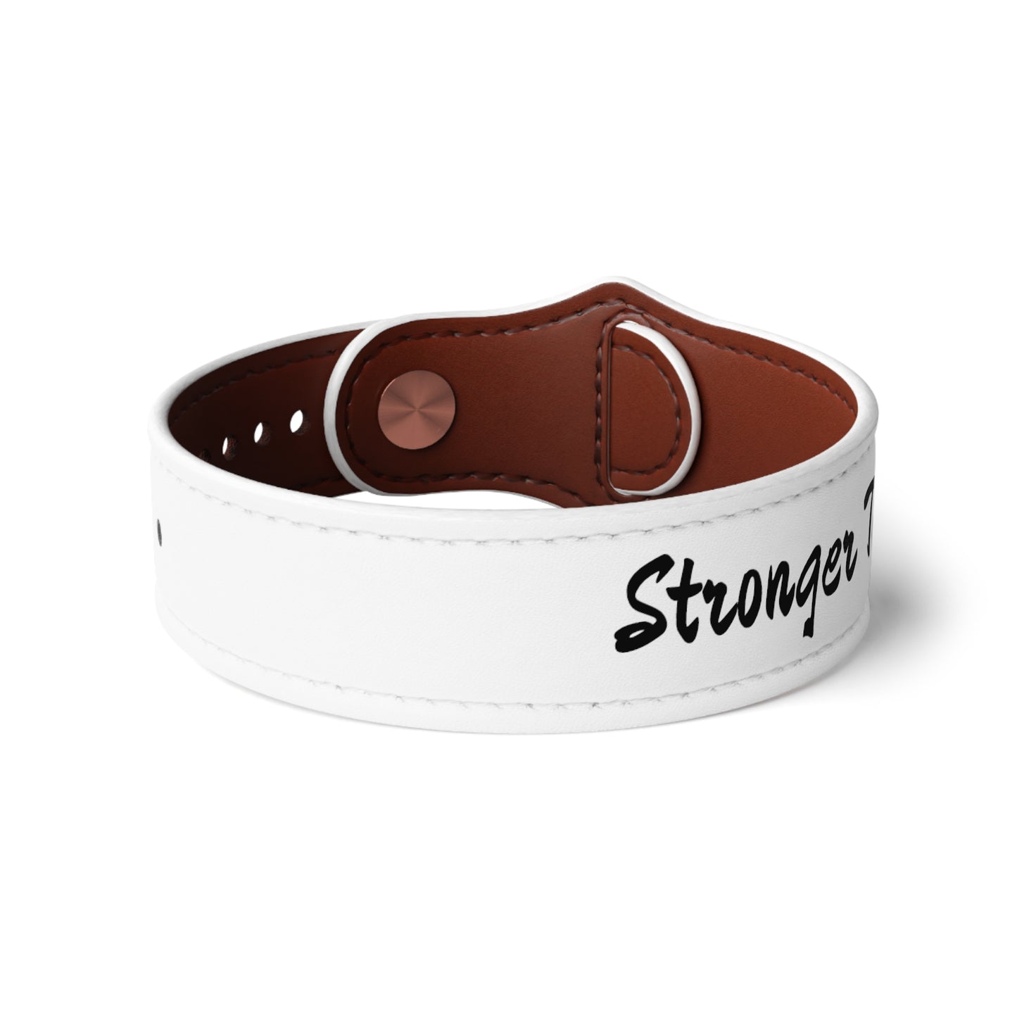 Stronger Together Faux Leather Wristband