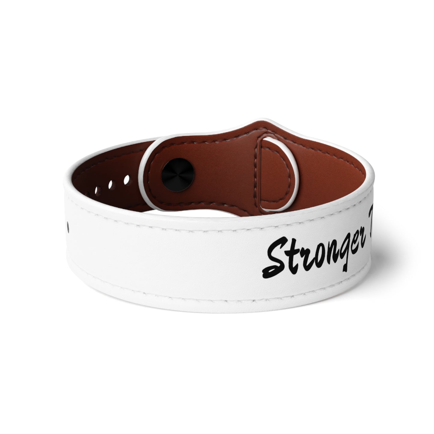 Stronger Together Faux Leather Wristband