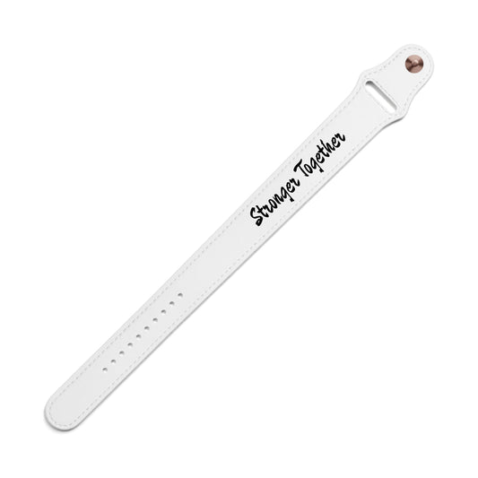 Stronger Together Faux Leather Wristband